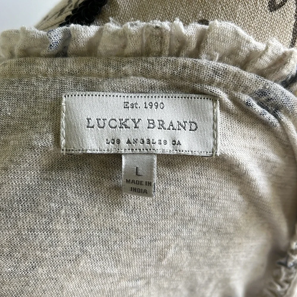 Lucky Brand Cream and Blue Floral Blouse - Picture 6 of 9